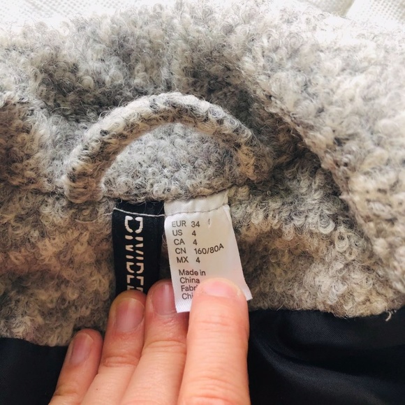 H&M Cropped Grey Wool Coat - Picture 5 of 5